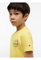 Camiseta Amarilla De Punto Con Contorno Del Logo Tommy Hilfiger de Tommy Hilfiger