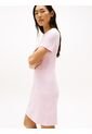 Vestido Rosado De Cuello V Con Logo Tommy Hilfiger de Tommy Hilfiger