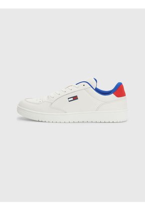 Tenis Urbanas En Cuero Blanco Tommy Hilfiger