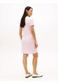 Vestido Rosado De Cuello V Con Logo Tommy Hilfiger de Tommy Hilfiger