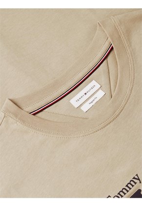 Camiseta Khaki De Punto Con Logo Gráfico Tommy Hilfiger