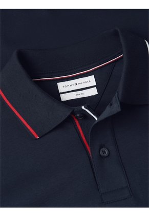 Polo Azul De Corte Slim Con Logo Tommy Hilfiger