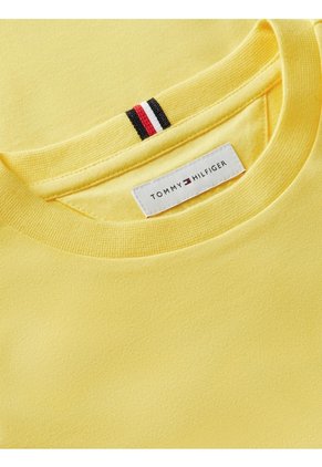 Camiseta Amarilla De Punto Con Contorno Del Logo Tommy Hilfiger