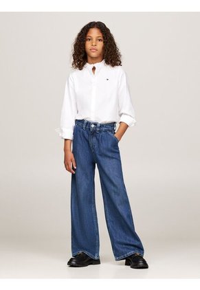 Blusa Blanca De Popelín Con Volantes Tommy Hilfiger