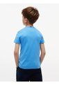 Camiseta Celeste De Punto Con Logo Bordado Tommy Hilfiger de Tommy Hilfiger
