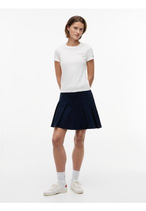 Camiseta Blanca Slim De Punto Con Logo Tommy Jeans