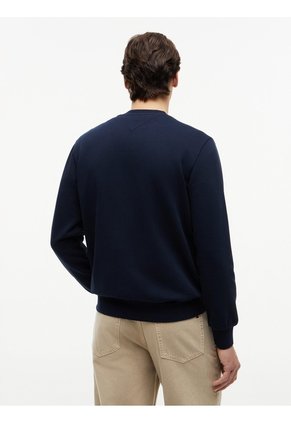 Saco Azul De Cuello Redondo Con Logo Script Tommy Hilfiger