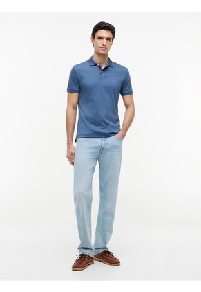 Polo Azul De Corte Slim Con Logo Tommy Hilfiger