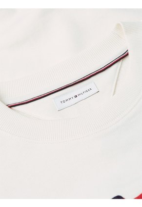 Saco Blanco De Cuello Redondo Con Logo Gráfico En El Pecho Tommy Hilfiger