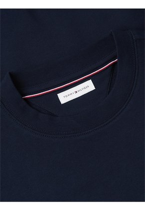 Saco Azul De Cuello Redondo Con Logo Script Tommy Hilfiger