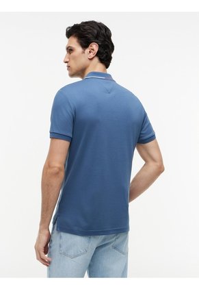 Polo Azul De Corte Slim Con Logo Tommy Hilfiger