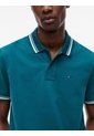 Polo Verde De Corte Regular Ribeteado Con Logo Tommy Jeans de Tommy Hilfiger
