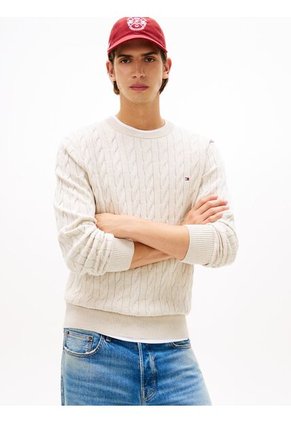 Saco Blanco Classics De Punto Trenzado Tommy Hilfiger