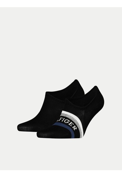 Pack Negro De 2 Medias Footie Tommy Hilfiger Con Tab Hilfiger Tommy Hilfiger