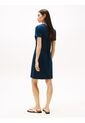 Vestido Azul De Cuello V Con Logo Tommy Hilfiger de Tommy Hilfiger