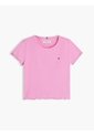 Camiseta Rosa Essential Acanalada Con Volantes Tommy Hilfiger de Tommy Hilfiger