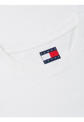 Camiseta Blanca Slim De Punto Con Logo Tommy Jeans