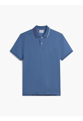 Polo Azul De Corte Slim Con Logo Tommy Hilfiger
