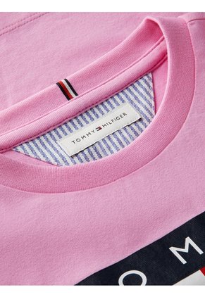 Camiseta Rosa De Corte Amplio Con Logo Heritage Tommy Hilfiger