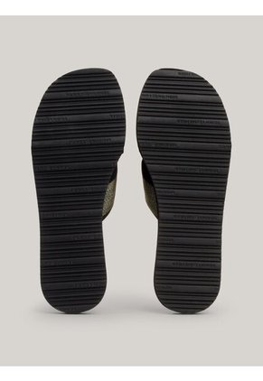 Sandalias Negro Con Tiras Cruzadas Y Logo Tommy Hilfiger