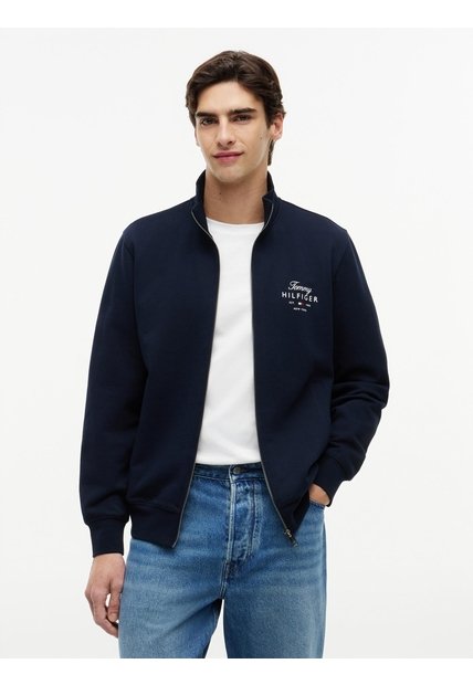 Chaqueta Azul De Cuello Alto Con Cierre De Cremallera Tommy Hilfiger