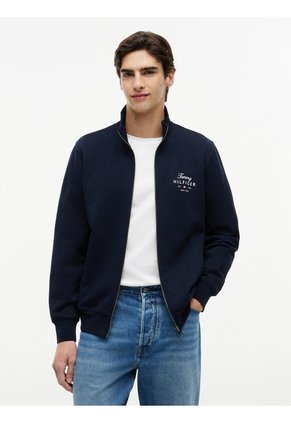Chaqueta Azul De Cuello Alto Con Cierre De Cremallera Tommy Hilfiger