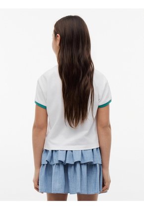 Camiseta Blanca Manga Corta Con Logo Gráfico Tommy Hilfiger