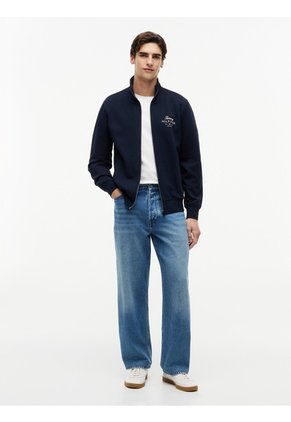 Chaqueta Azul De Cuello Alto Con Cierre De Cremallera Tommy Hilfiger