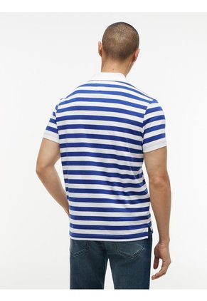 Polo Morado Interlock De Corte Regular Con Diseño De Rayas Tommy Hilfiger