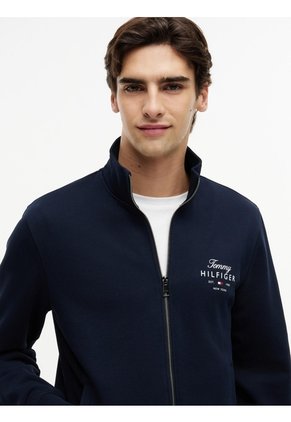 Chaqueta Azul De Cuello Alto Con Cierre De Cremallera Tommy Hilfiger