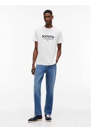 Camiseta Blanca De Corte Slim Con Logo Estampado Gráfico Tommy Jeans