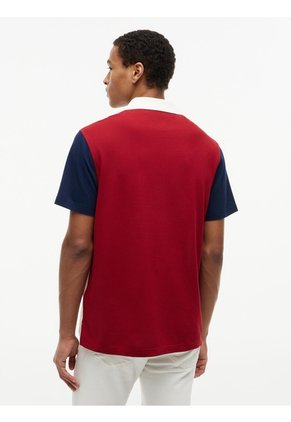 Polo Blanco Con Diseño Colorblock Con Logo Tommy Hilfiger