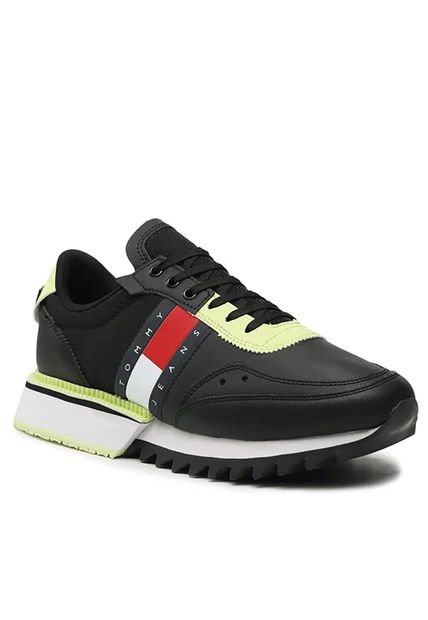 Tenis De Running Distintivas Con Textura Hombre Negro Tommy Hilfiger