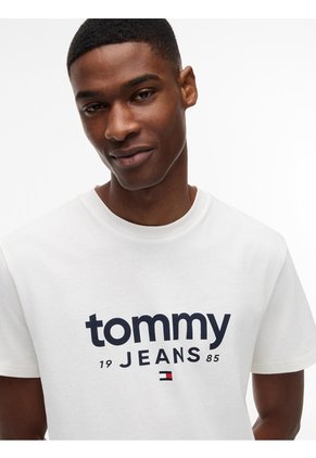 Camiseta Blanca De Corte Slim Con Logo Estampado Gráfico Tommy Jeans