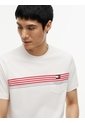 Camiseta Blanca Manga Corta Con Diseño De Rayas Tommy Hilfiger de Tommy Hilfiger