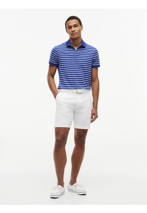 Polo Azul Interlock De Corte Regular Con Diseño De Rayas Tommy Hilfiger