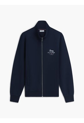 Chaqueta Azul De Cuello Alto Con Cierre De Cremallera Tommy Hilfiger