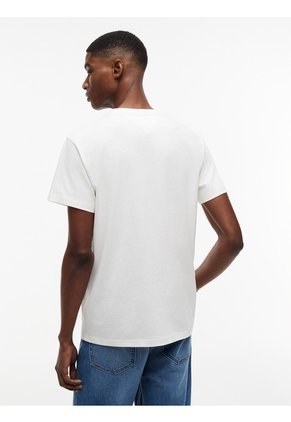 Camiseta Blanca De Corte Slim Con Logo Estampado Gráfico Tommy Jeans