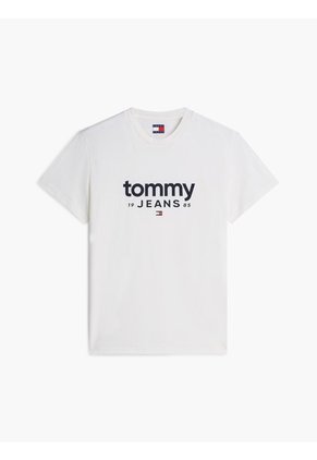 Camiseta Blanca De Corte Slim Con Logo Estampado Gráfico Tommy Jeans