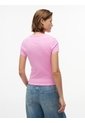 Camiseta Rosa Slim De Punto Con Logo Tommy Jeans de Tommy Hilfiger