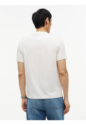 Camiseta Blanca Manga Corta Con Diseño De Rayas Tommy Hilfiger