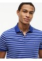 Polo Azul Interlock De Corte Regular Con Diseño De Rayas Tommy Hilfiger de Tommy Hilfiger