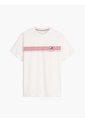 Camiseta Blanca Manga Corta Con Diseño De Rayas Tommy Hilfiger de Tommy Hilfiger