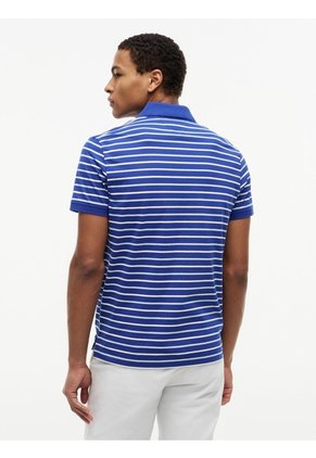 Polo Azul Interlock De Corte Regular Con Diseño De Rayas Tommy Hilfiger