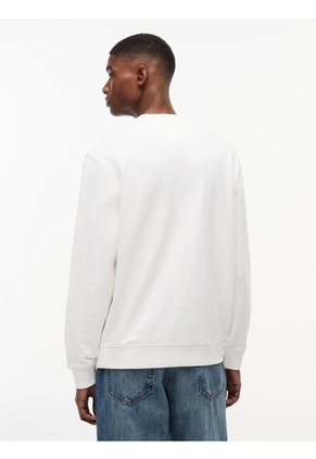 Saco Blanco De Cuello Redondo Con Logo Estampado En El Pecho Tommy Jeans