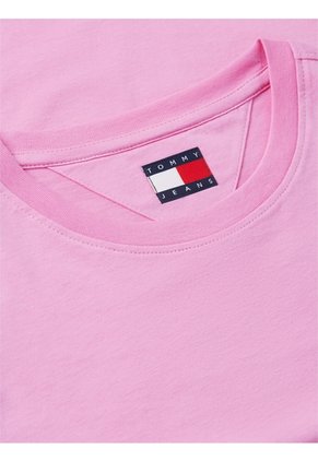 Camiseta Rosa Slim De Punto Con Logo Tommy Jeans