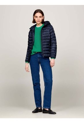 Chaqueta Azul Acolchada Con Logo Bordado Tommy Hilfiger