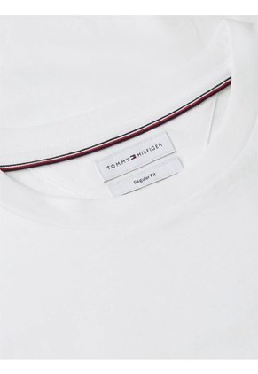 Camiseta Blanca De Cuello Redondo Con Logo Estampado Gráfico Tommy Hilfiger