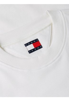 Saco Blanco De Cuello Redondo Con Logo Estampado En El Pecho Tommy Jeans