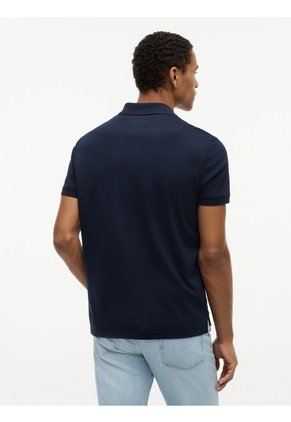 Polo Azul En Algodón Fluido De Corte Regular Tommy Hilfiger